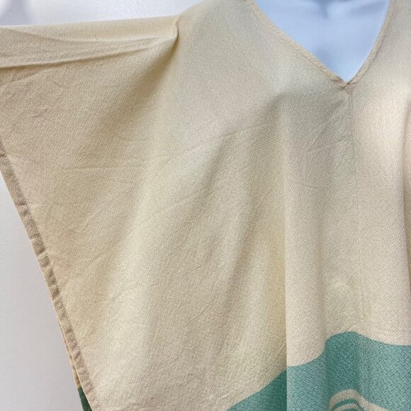 Handmade Tribe Alive V-Neck Poncho With Stripes & Fringe - Picture 3 of 8